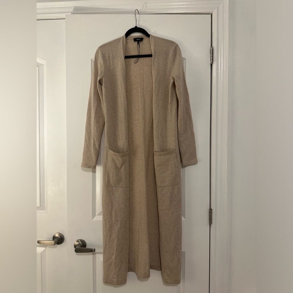Theory Beige Long Cardigan - Size S - Picture 7 of 9